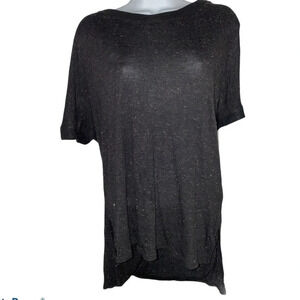 Sanctuary black high low short sleeve Top L